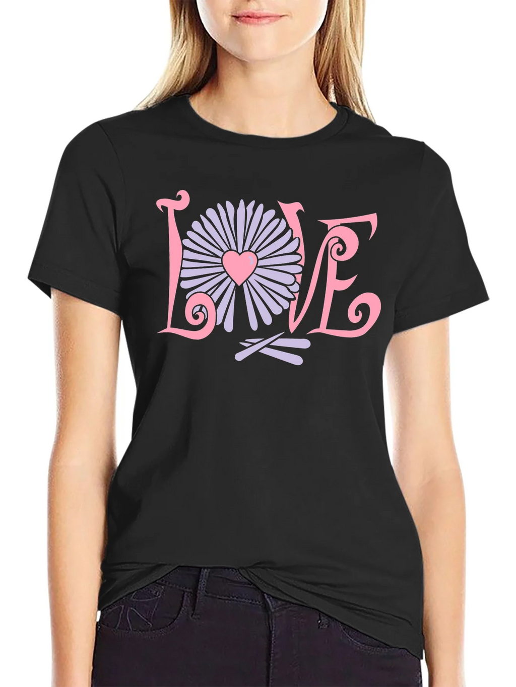 Love Flower Graphic T-Shirt - Trendy Design
