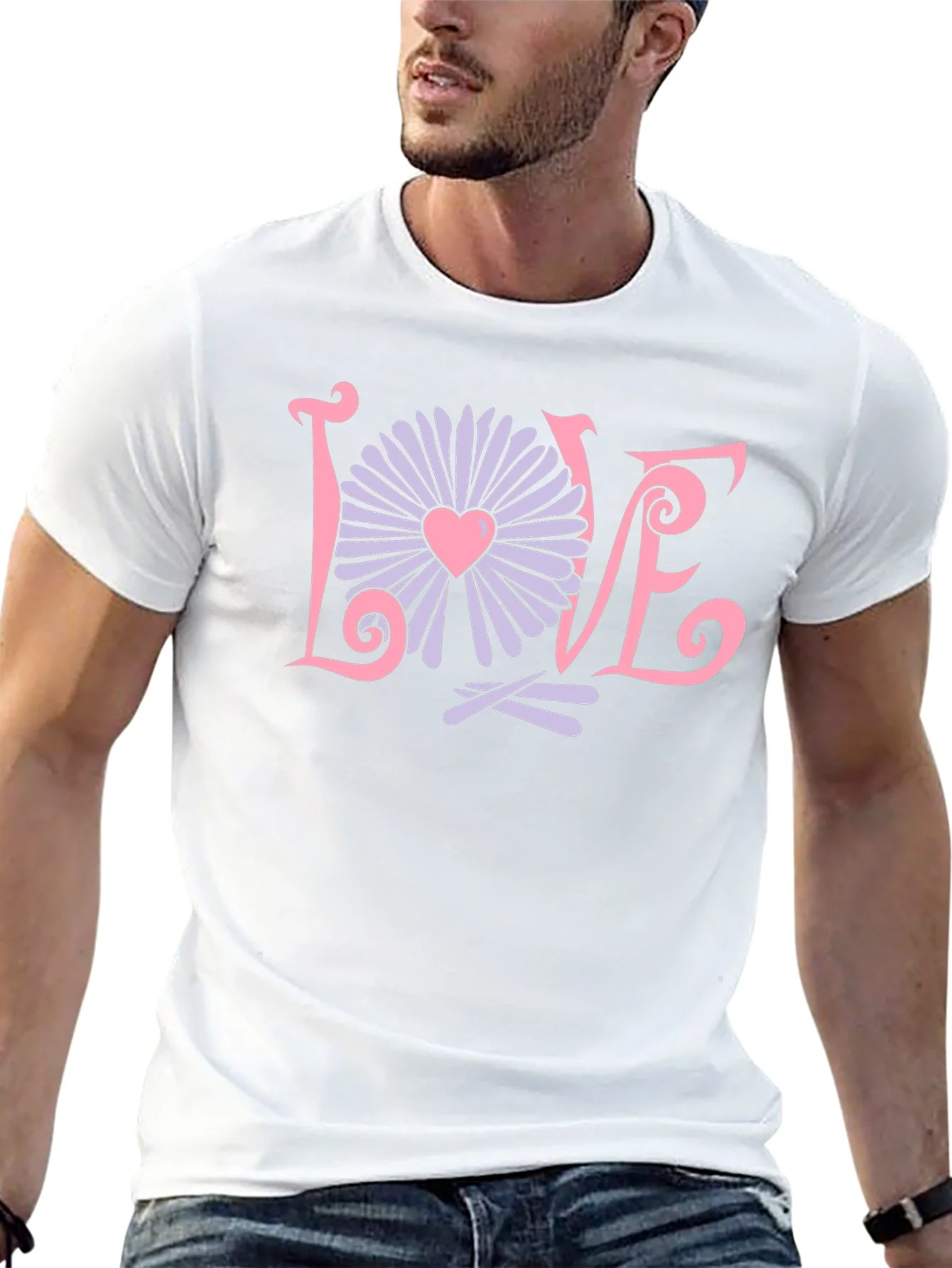 Love Flower Graphic T-Shirt - Trendy Design