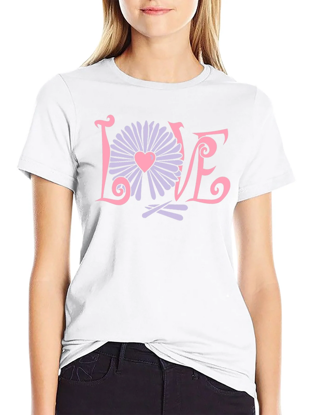 Love Flower Graphic T-Shirt - Trendy Design