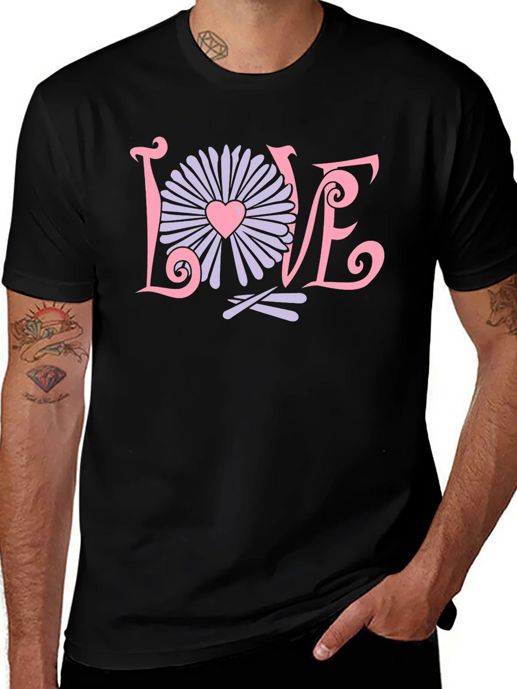 Love Flower Graphic T-Shirt - Trendy Design