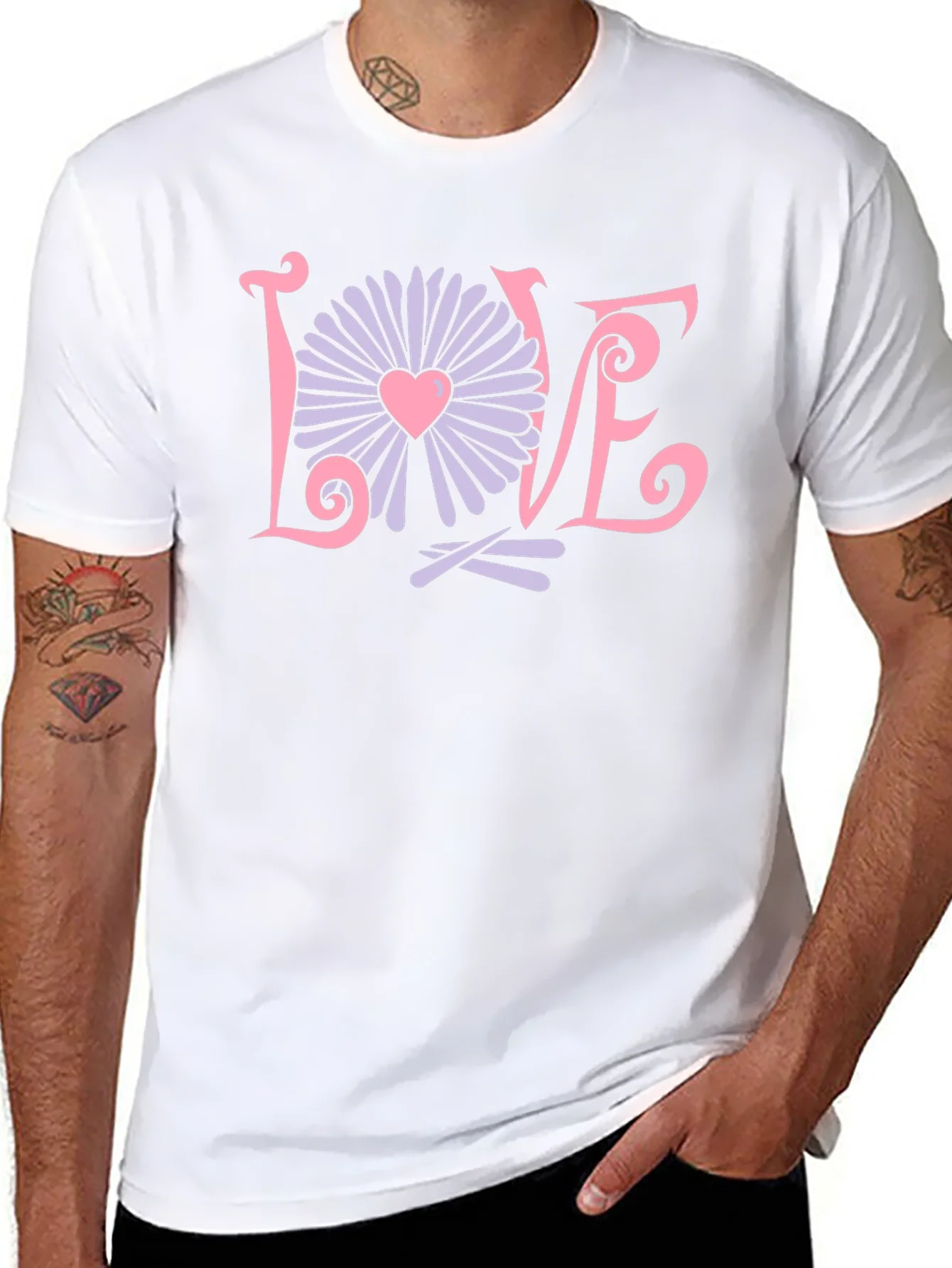 Love Flower Graphic T-Shirt - Trendy Design
