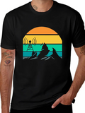 Retro Sunset Mountain Radio Tower T-Shirt