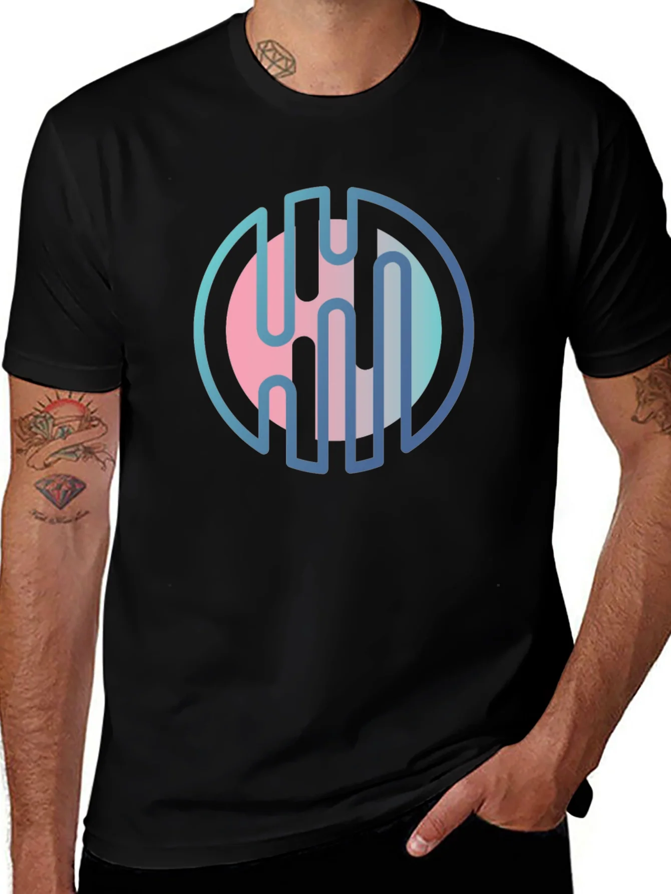 Abstract Circle Graphic Tee - Modern Design