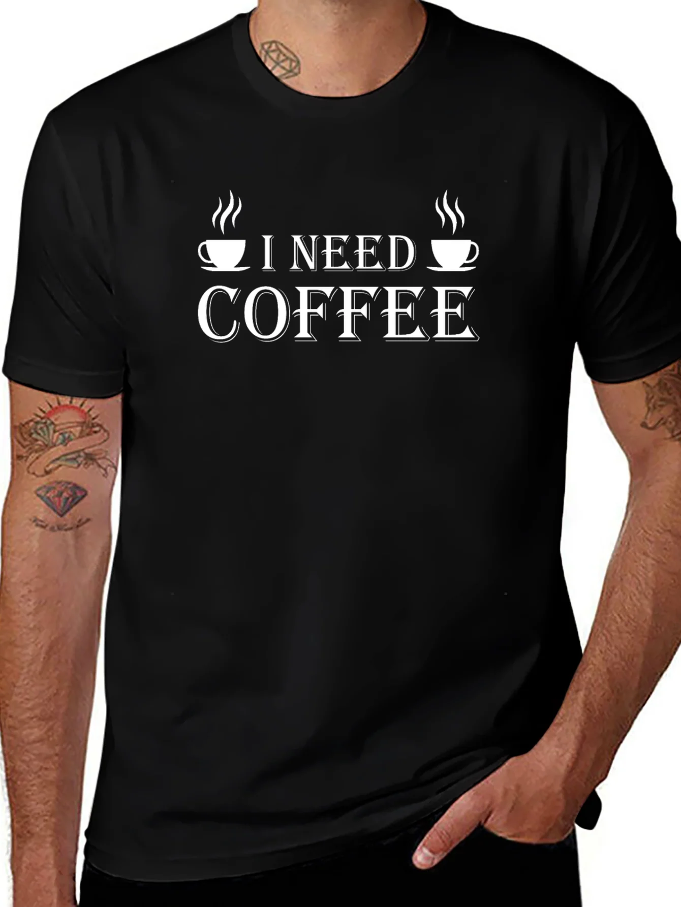 I Need Coffee Graphic T-Shirt -  Coffee Lover Tee