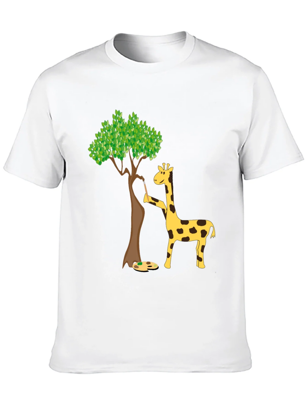 Giraffe Painting Tree T-Shirt - Unique Animal Graphic Tee