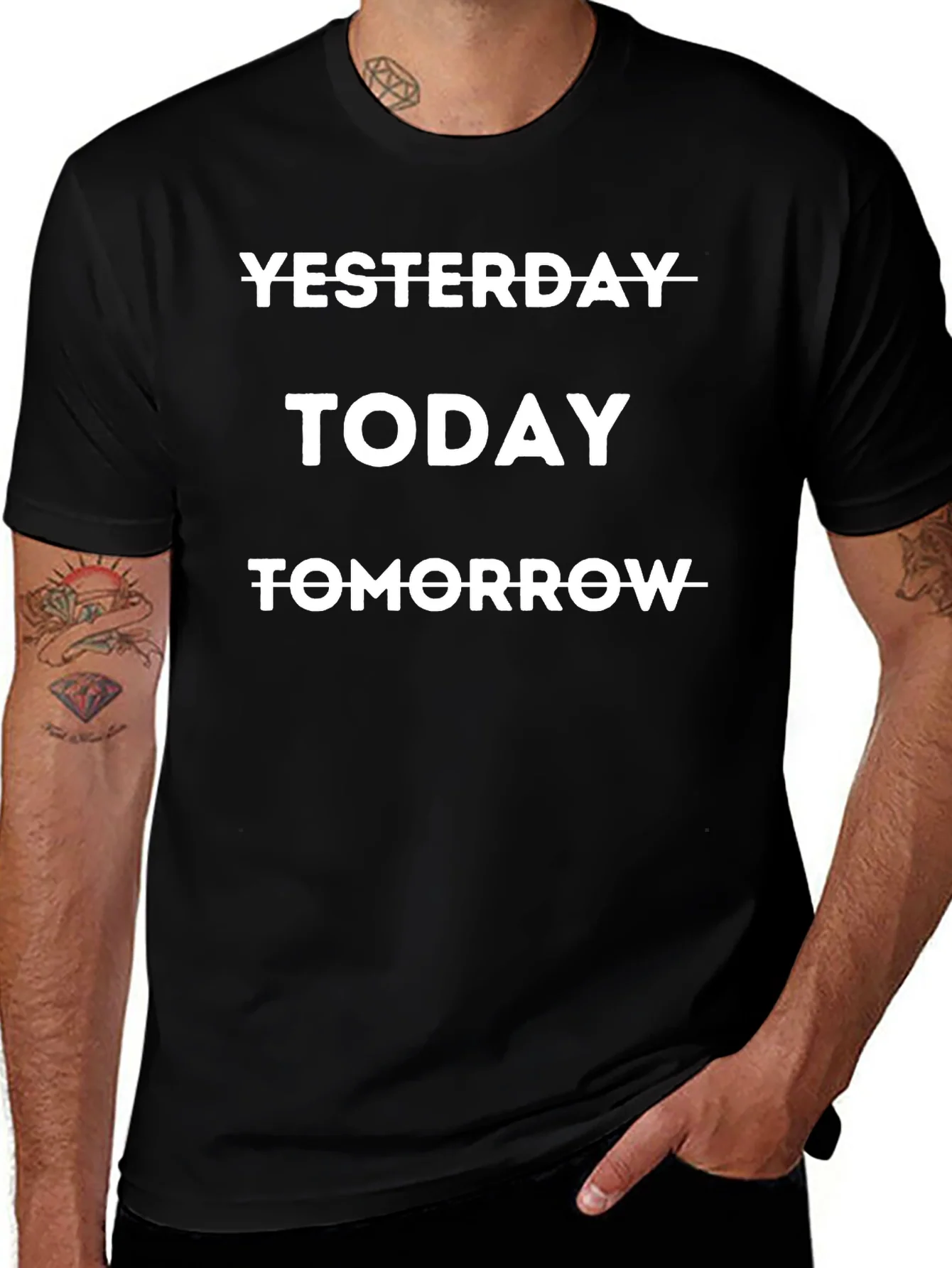 Yesterday Today Tomorrow Graphic Tee - Black