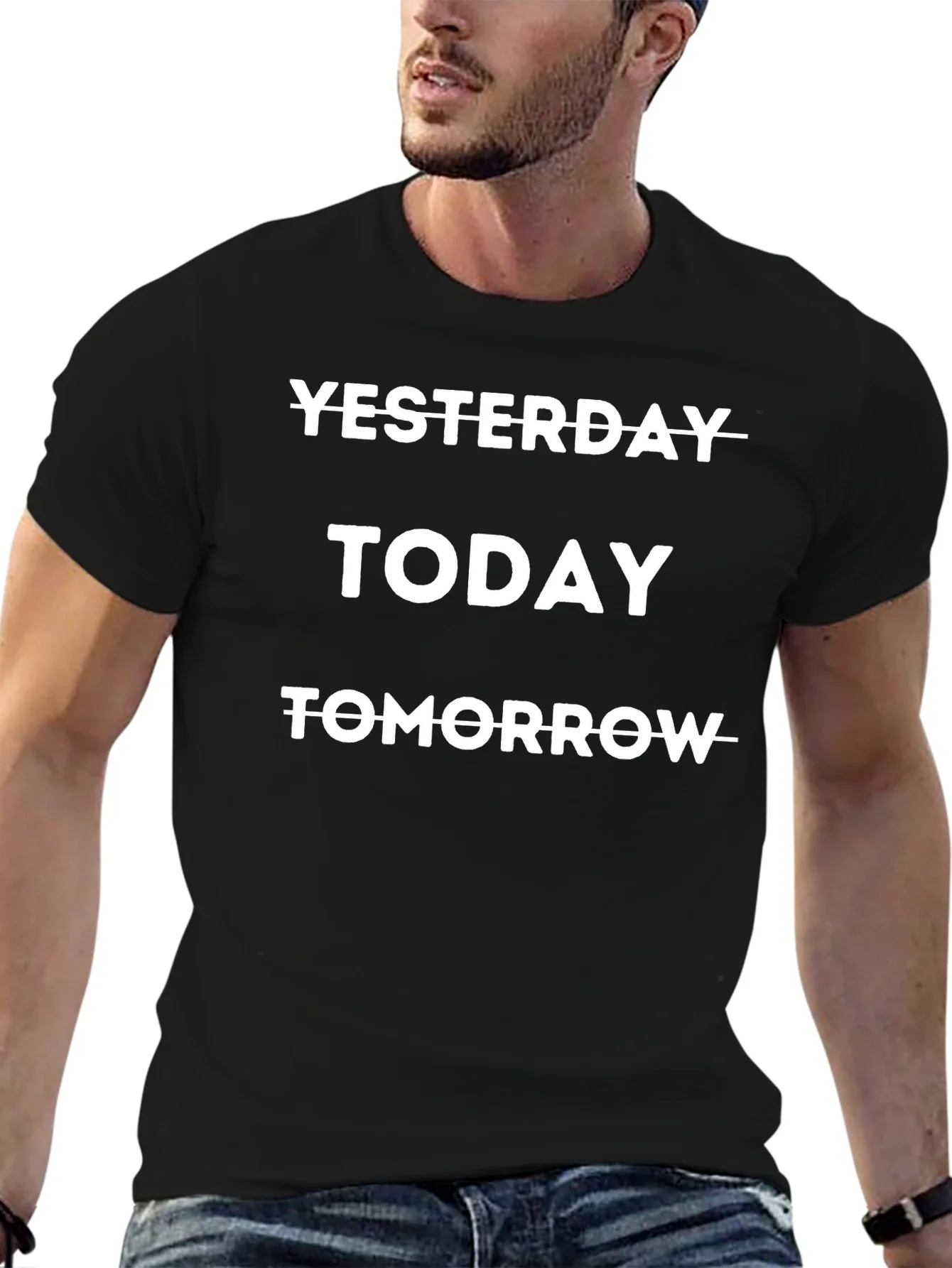 Yesterday Today Tomorrow Graphic Tee - Black