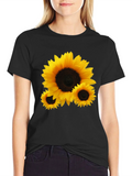 Sunflower Graphic Black Tee Shirt