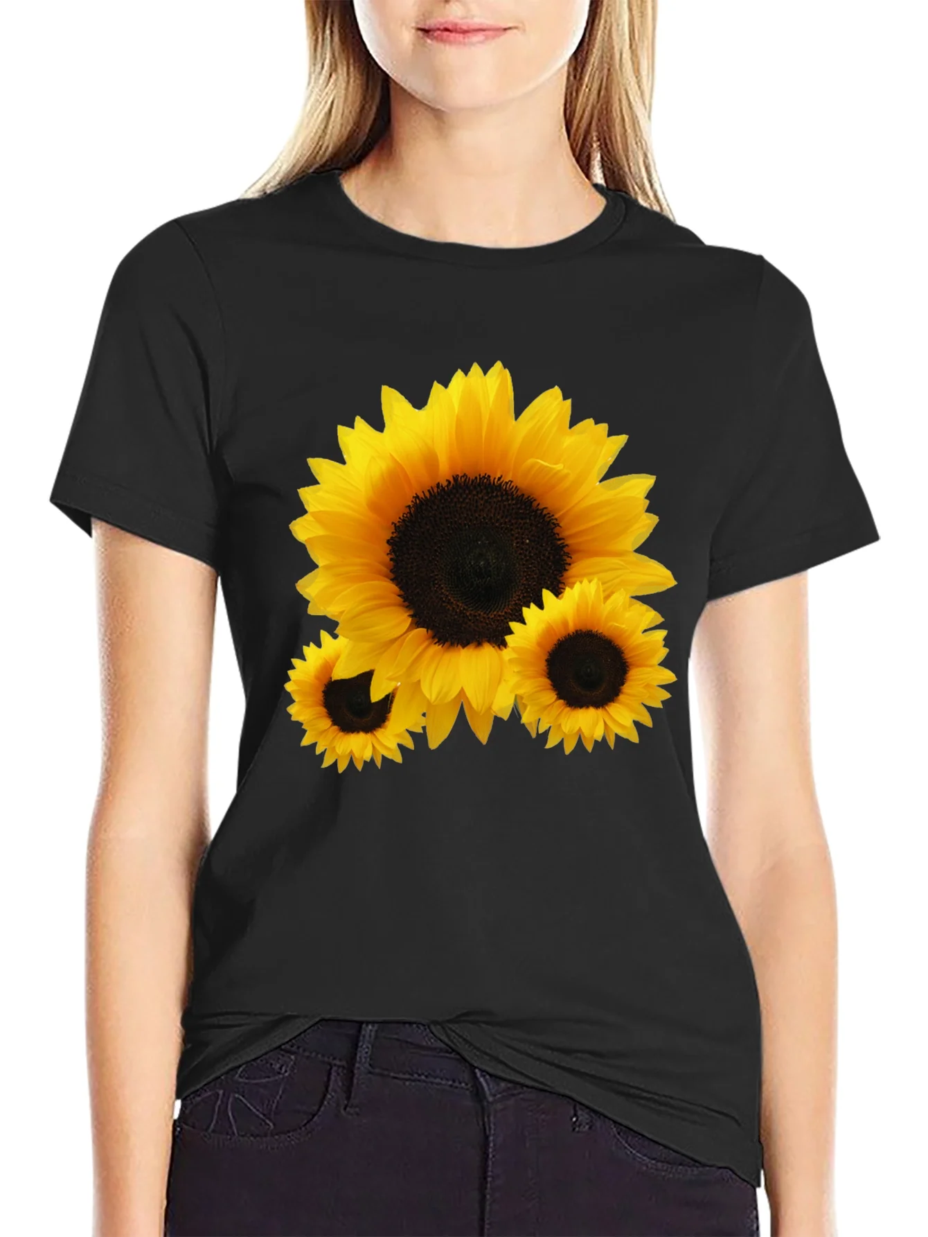 Sunflower Graphic Black Tee Shirt