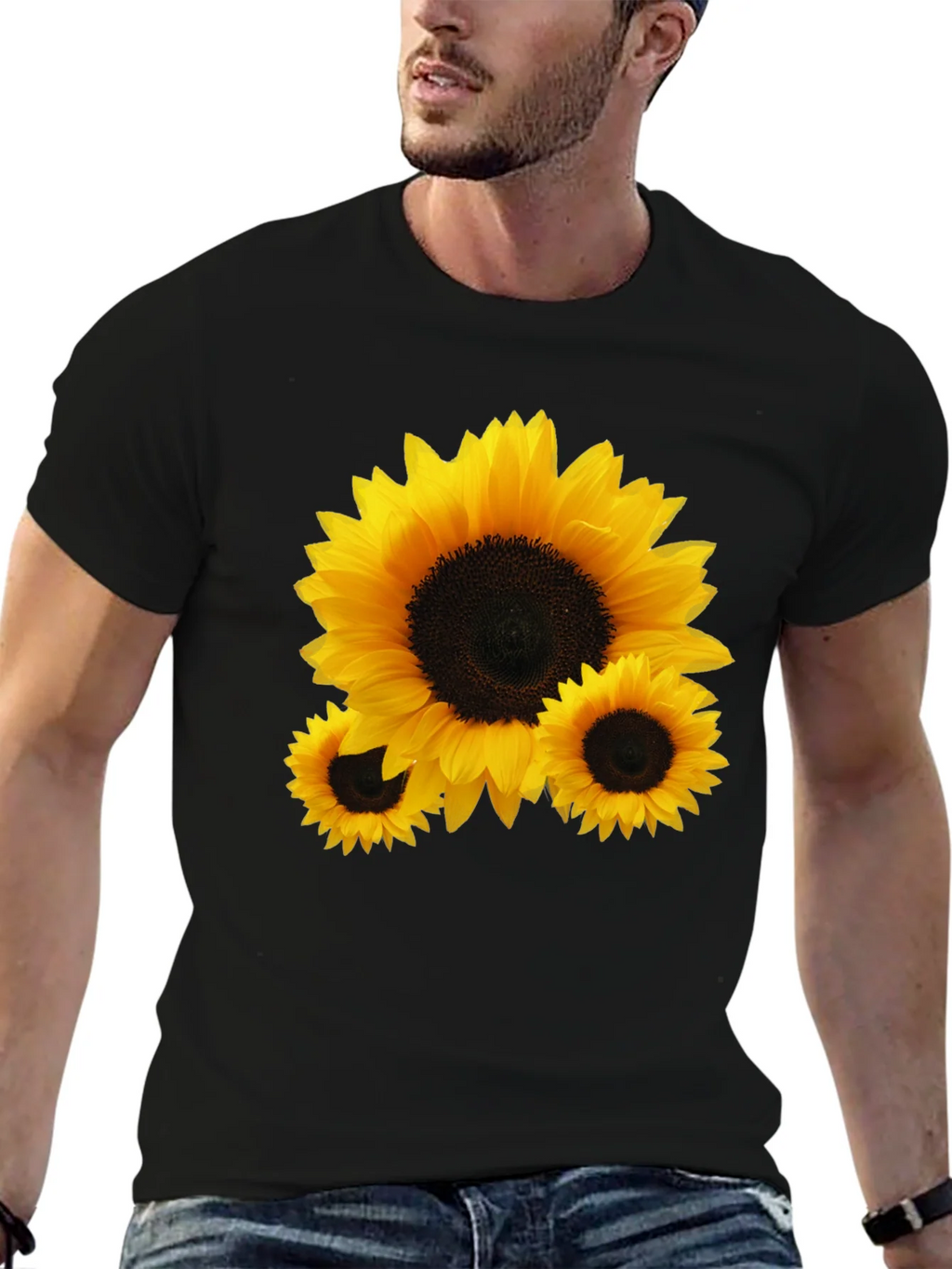 Sunflower Graphic Black Tee Shirt