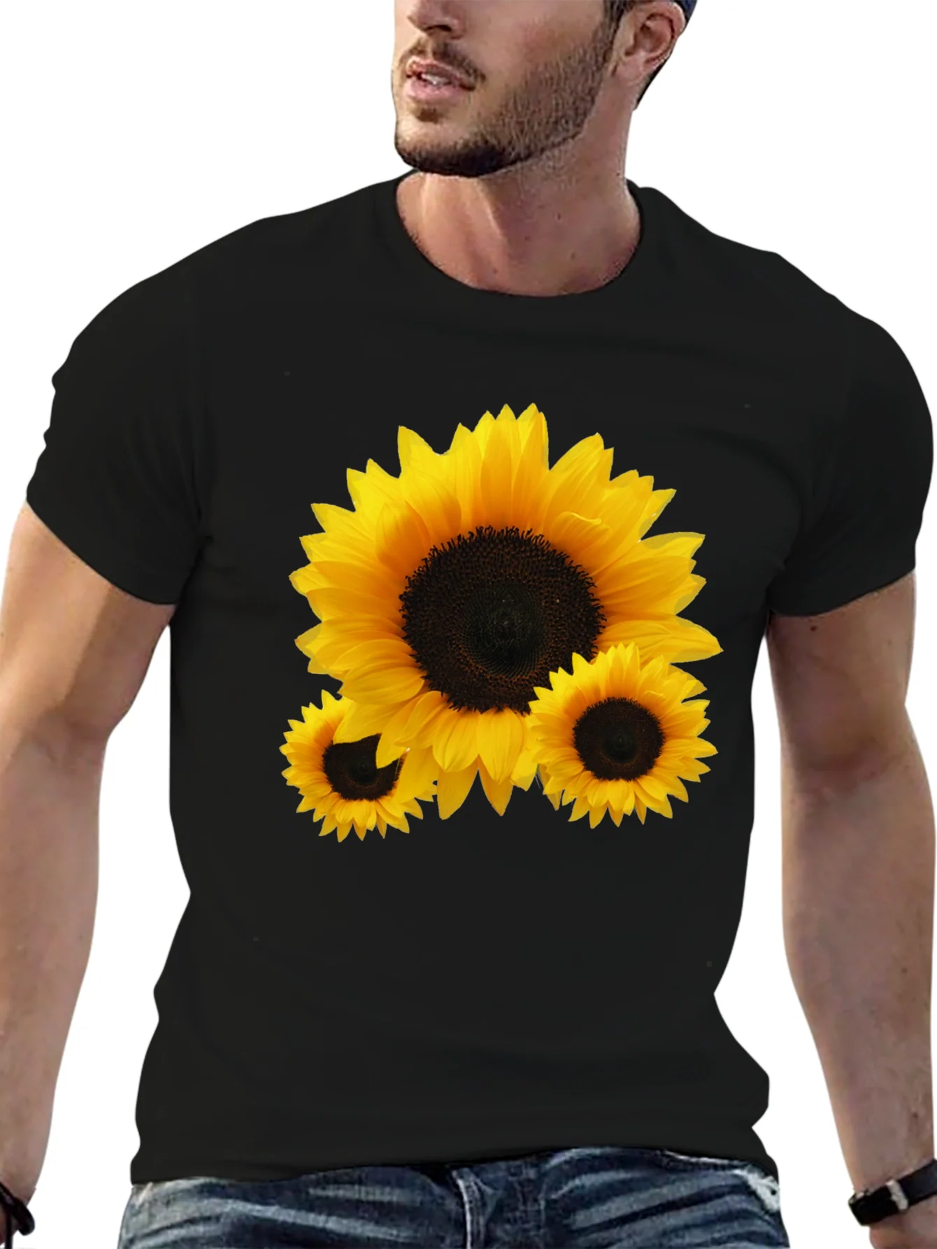Sunflower Graphic Black Tee Shirt