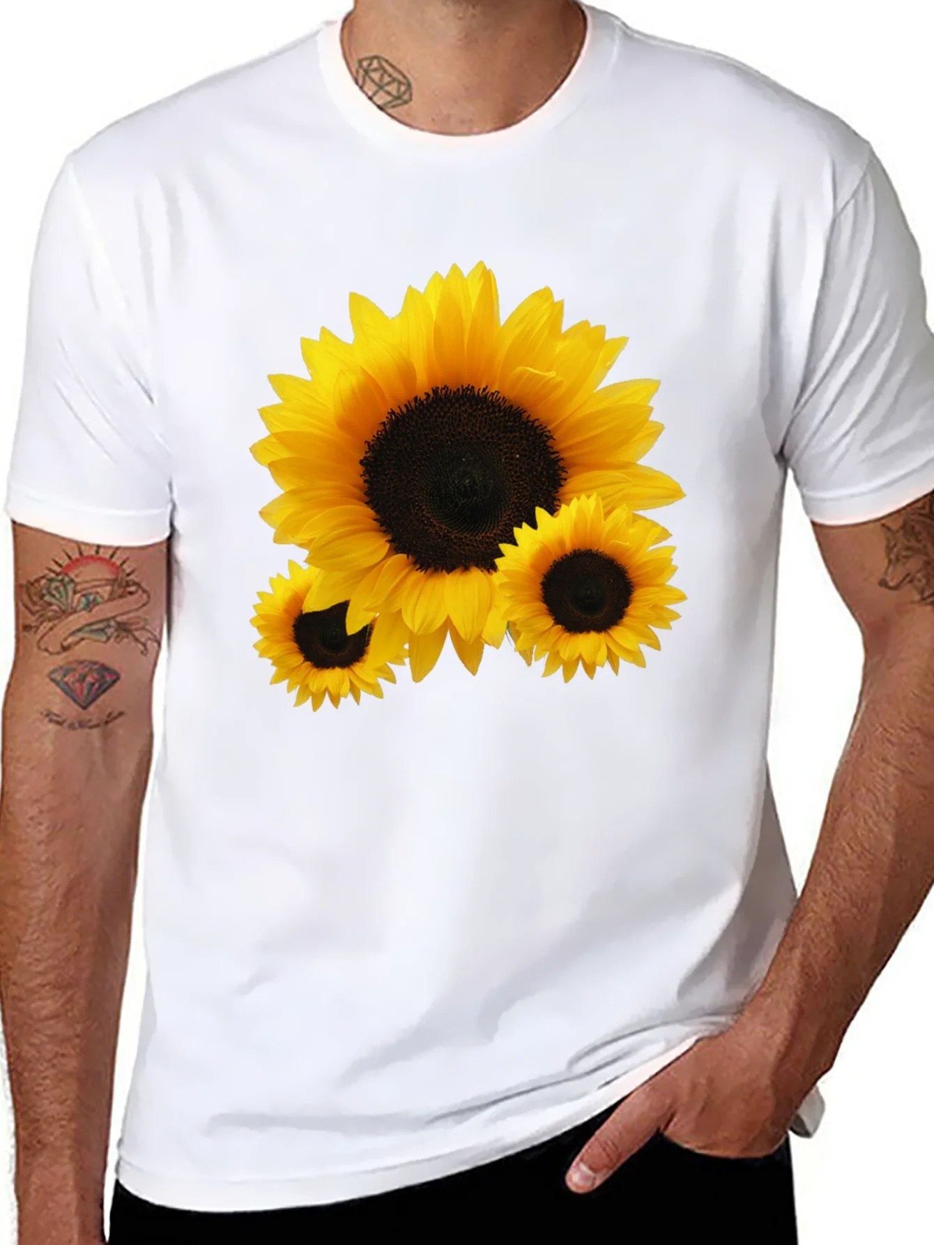 Sunflower Graphic Black Tee Shirt