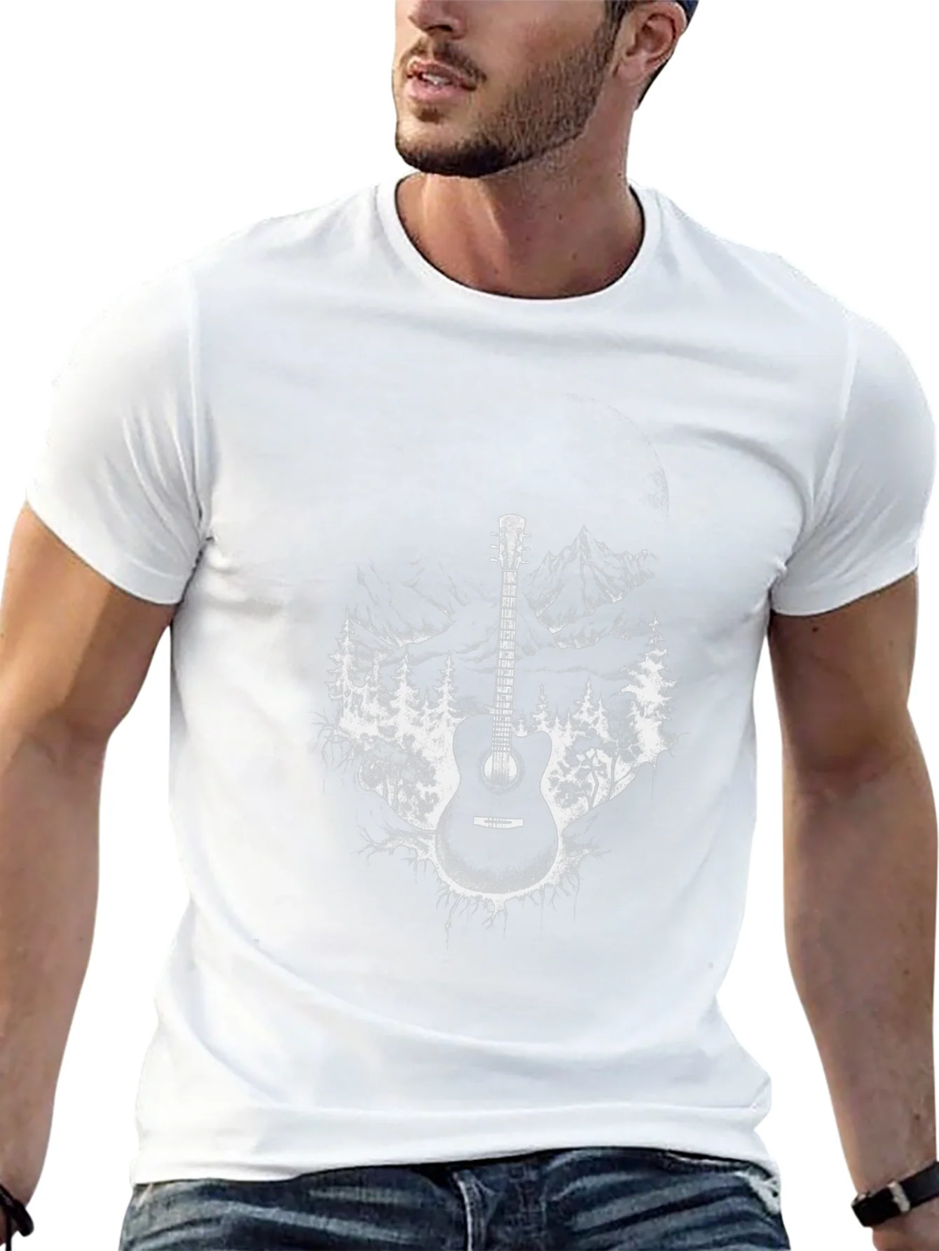 Guitar Mountain T-Shirt - Black Graphic Tee