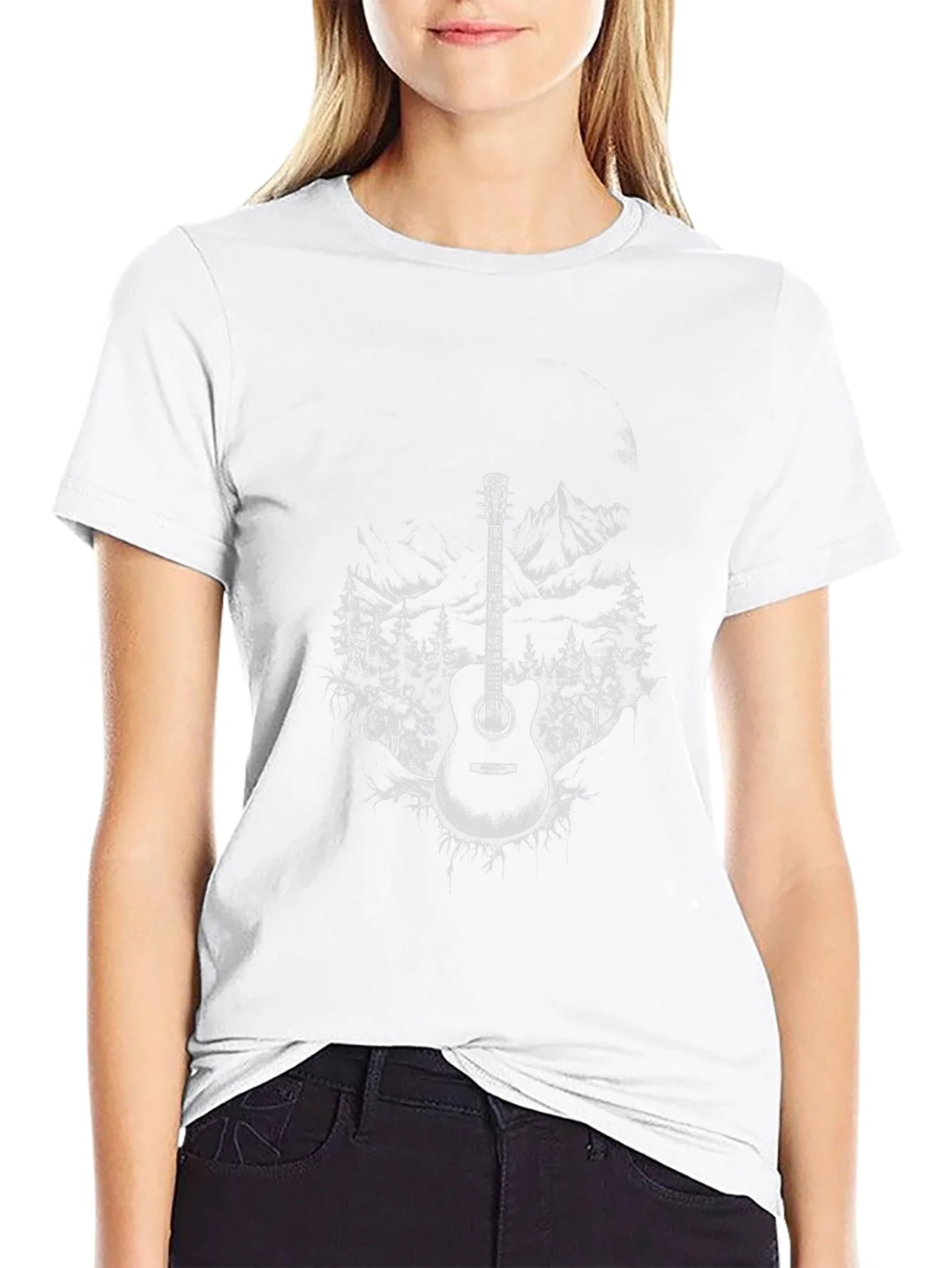 Guitar Mountain T-Shirt - Black Graphic Tee