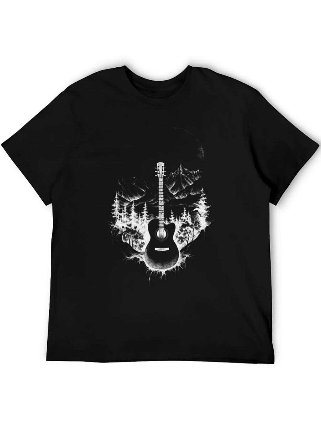 Guitar Mountain T-Shirt - Black Graphic Tee