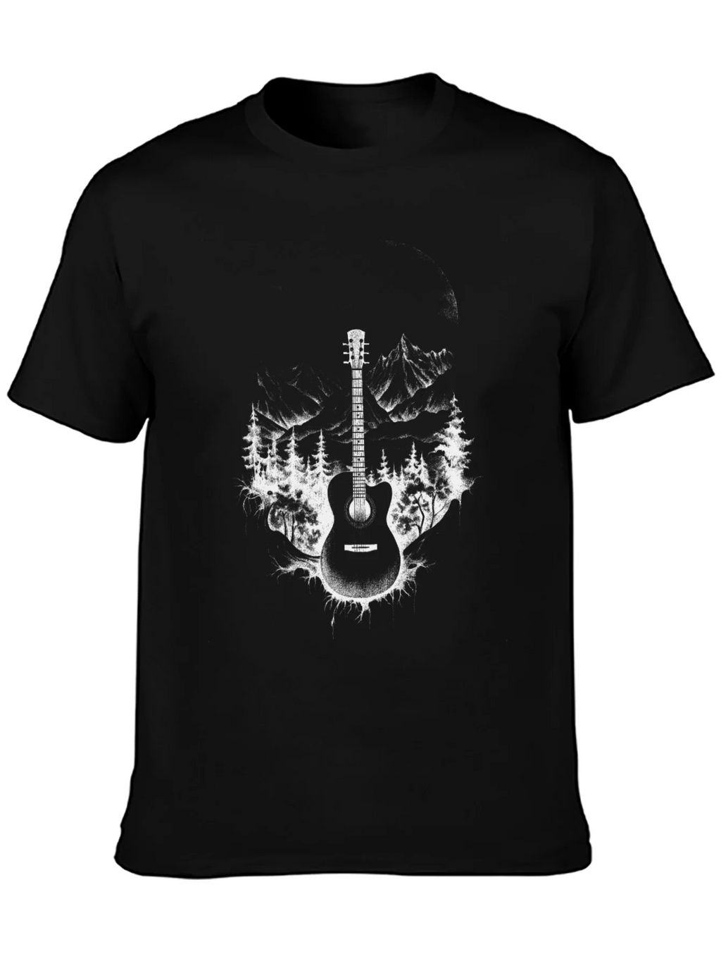 Guitar Mountain T-Shirt - Black Graphic Tee