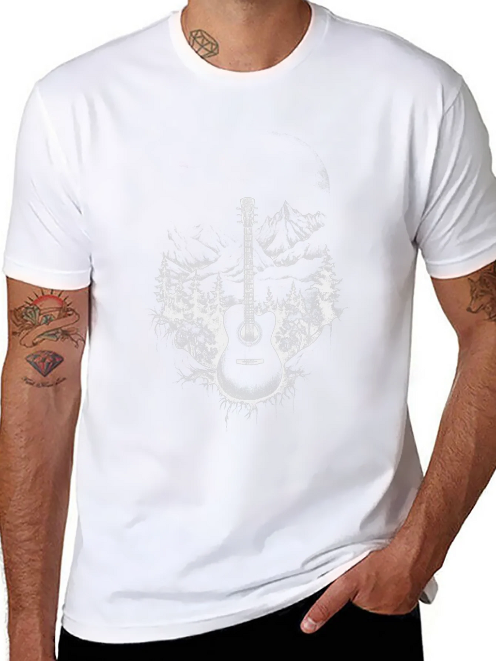 Guitar Mountain T-Shirt - Black Graphic Tee