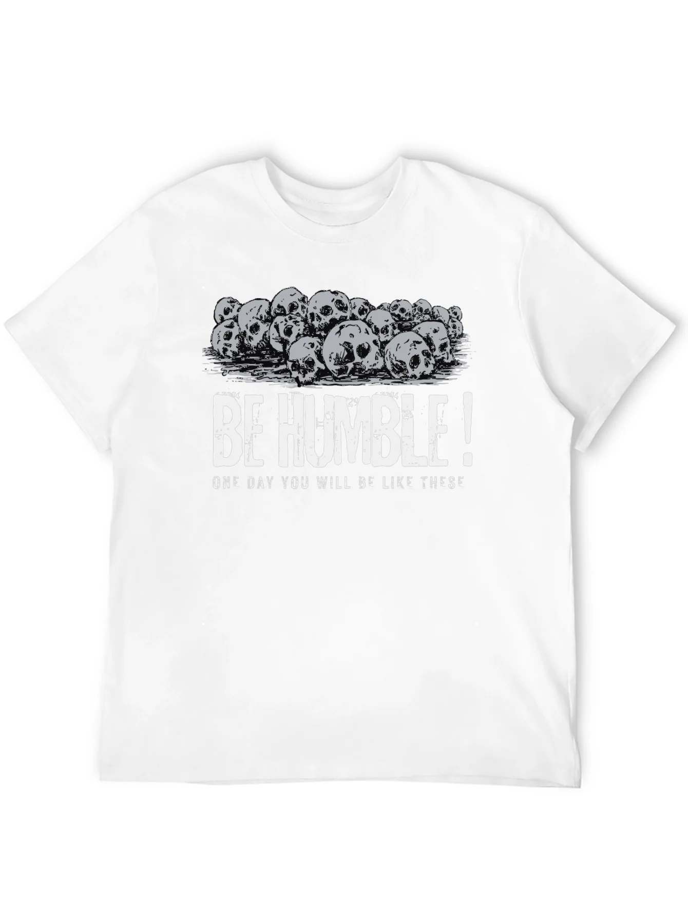 Be Humble Skull Pile Graphic Tee - Black Cotton T-Shirt