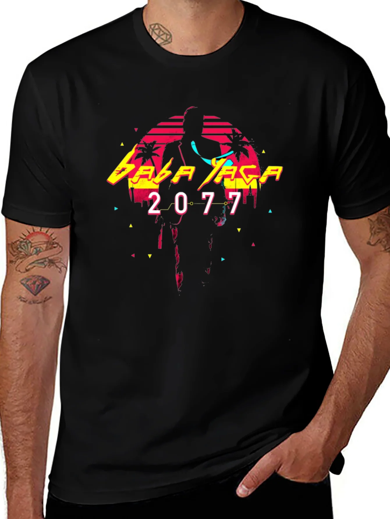 Cyberpunk Edgerunners Baba Yaga 2077 Black T-Shirt