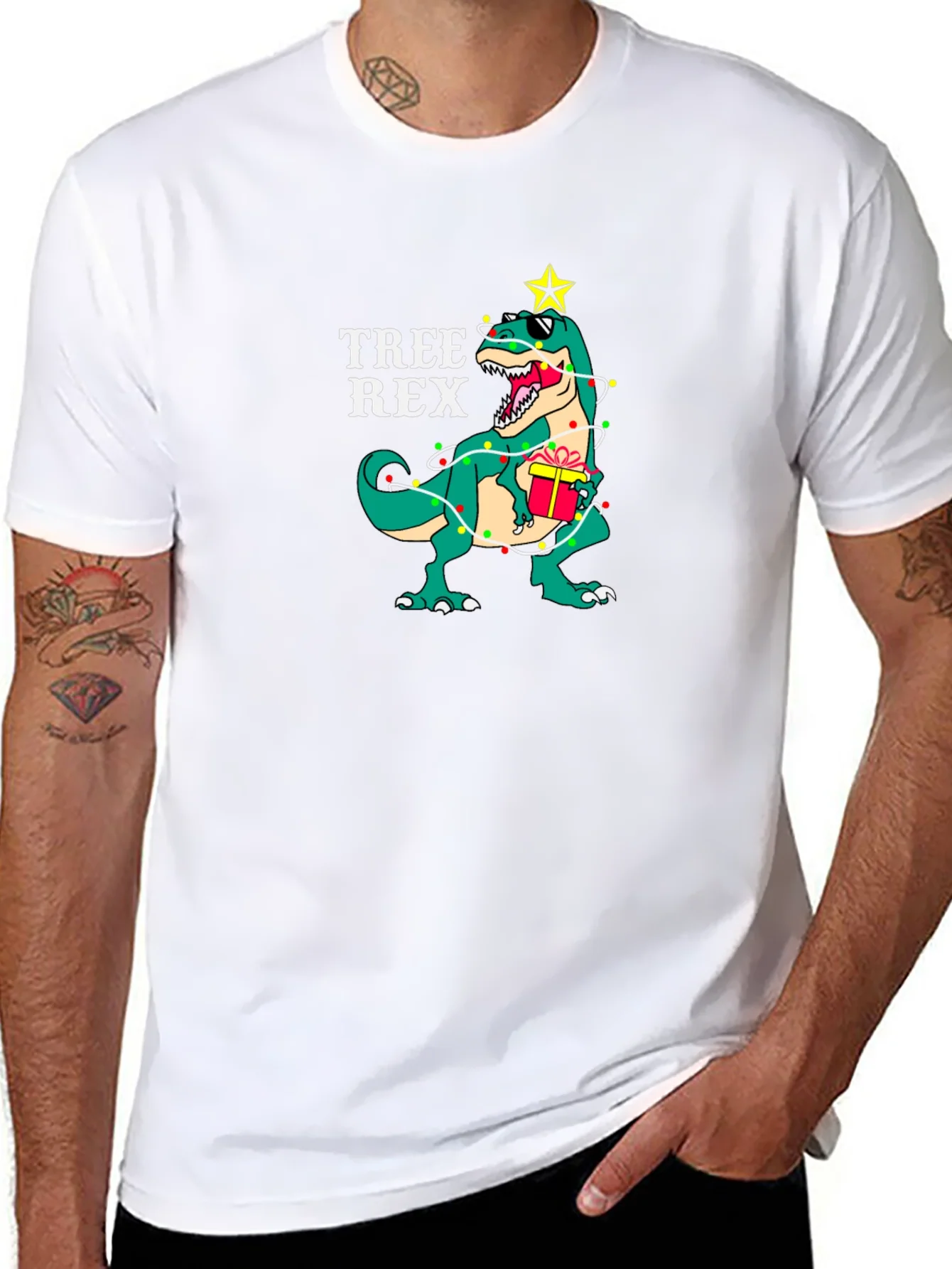 Tree Rex T-Shirt - Festive Dinosaur Tee
