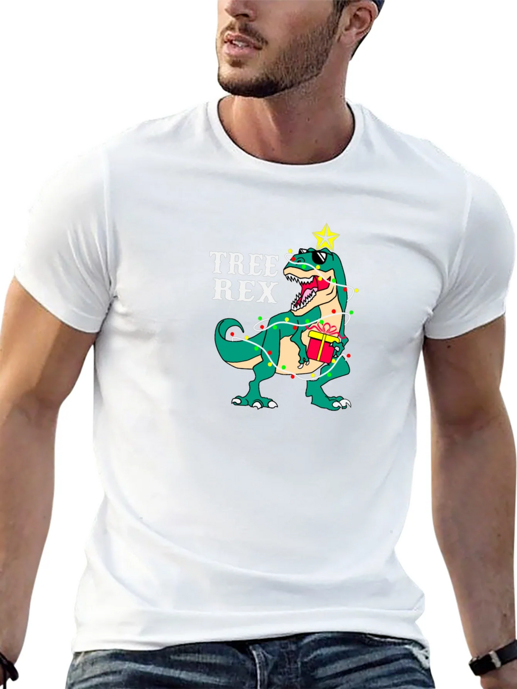 Tree Rex T-Shirt - Festive Dinosaur Tee