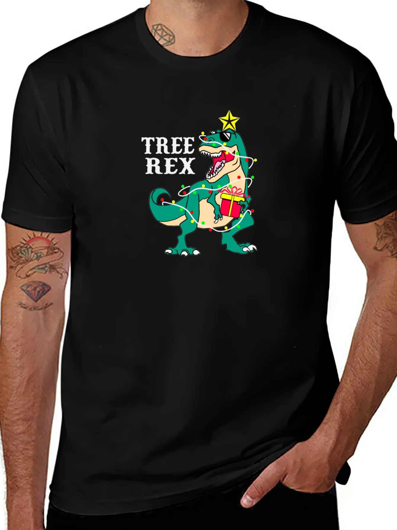 Tree Rex T-Shirt - Festive Dinosaur Tee