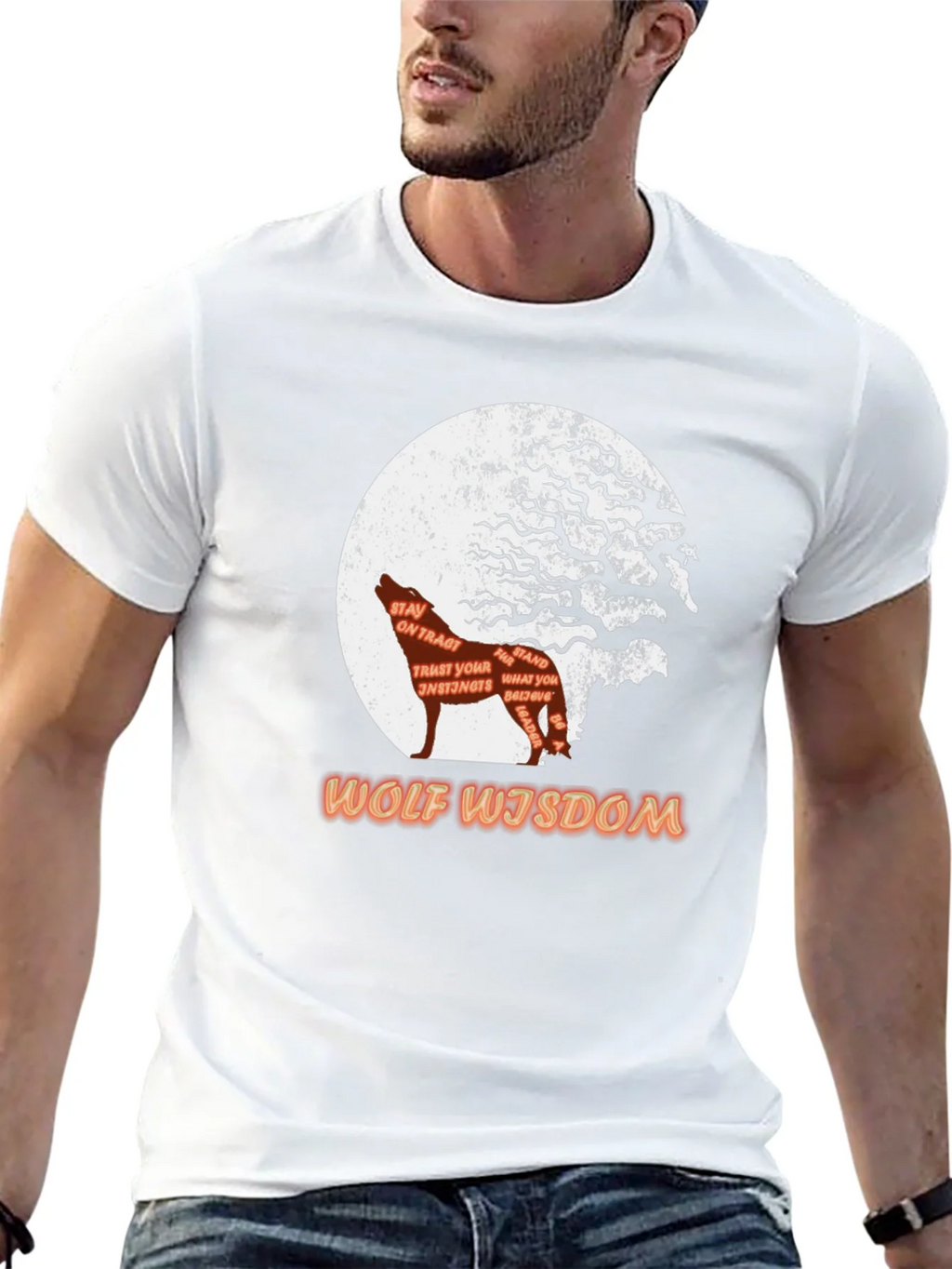 Wolf Wisdom Graphic T-Shirt - Mens Black Tee