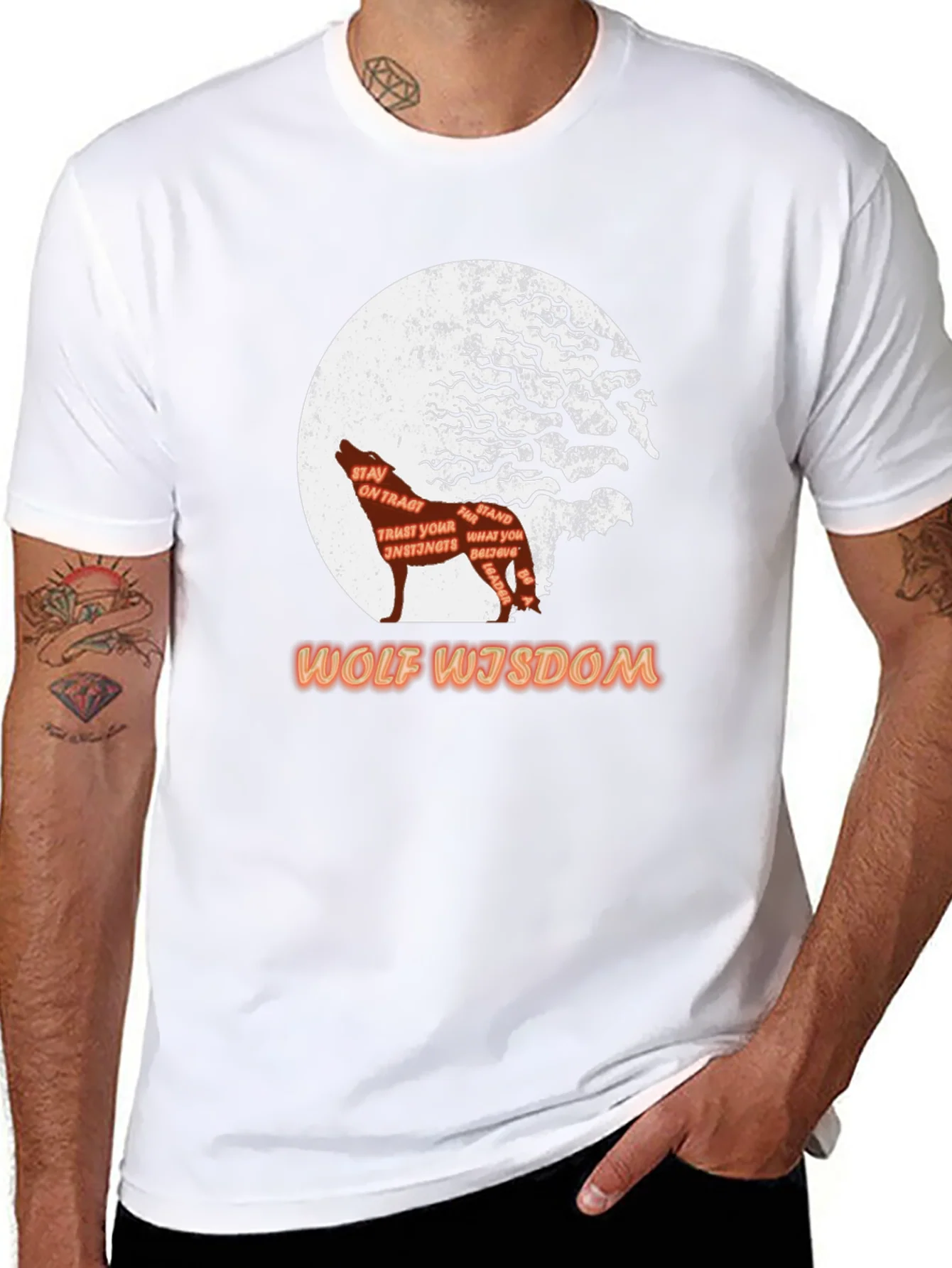Wolf Wisdom Graphic T-Shirt - Mens Black Tee