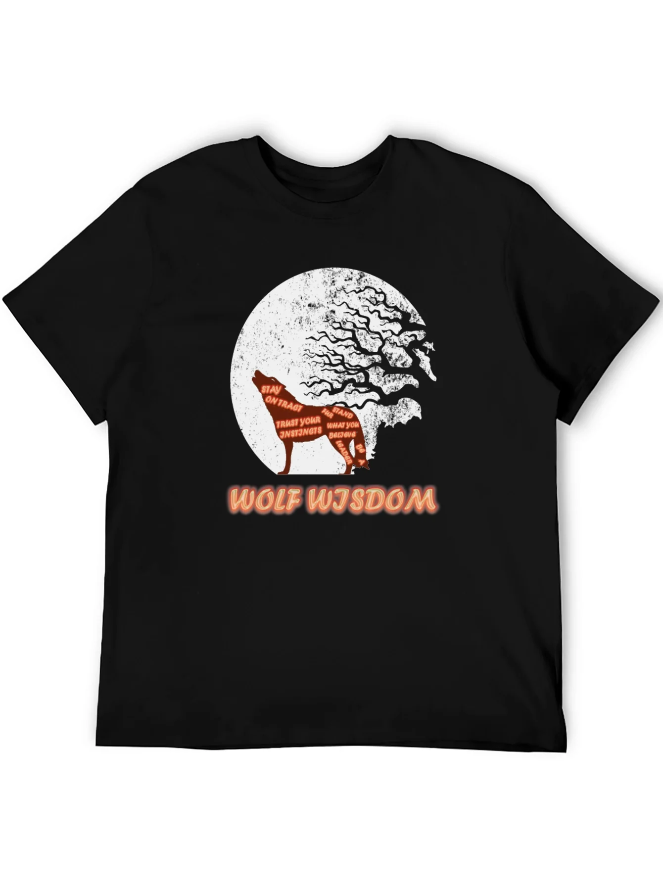 Wolf Wisdom Graphic T-Shirt - Mens Black Tee