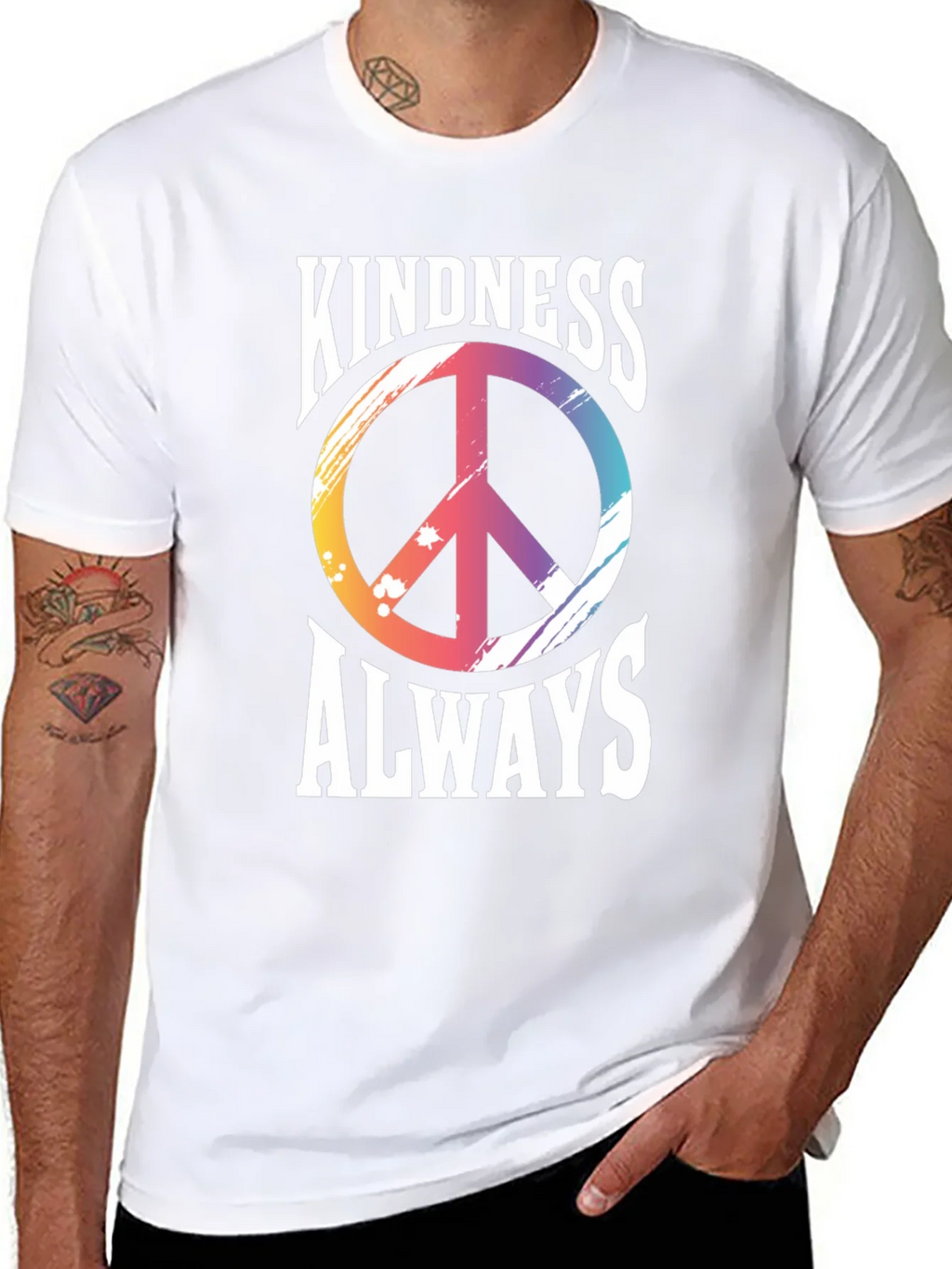 Kindness Always T-Shirt Peace Sign Graphic Tee