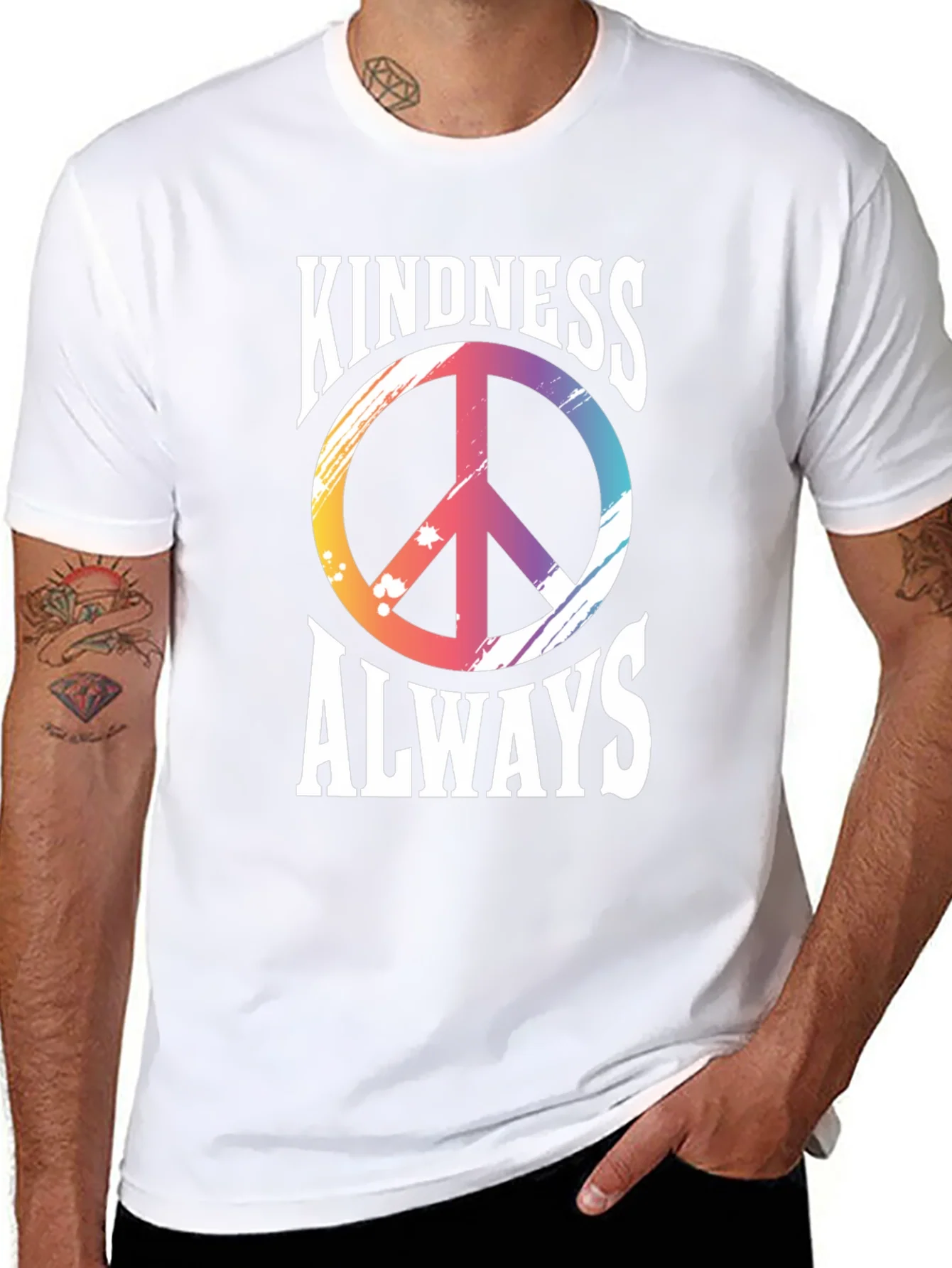 Kindness Always T-Shirt Peace Sign Graphic Tee