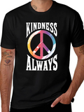 Kindness Always T-Shirt Peace Sign Graphic Tee