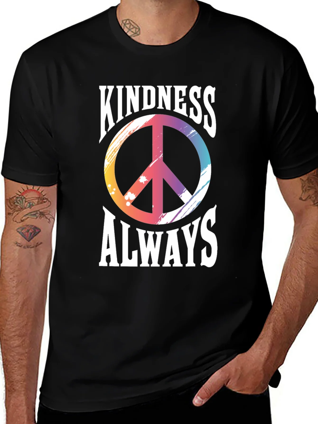 Kindness Always T-Shirt Peace Sign Graphic Tee