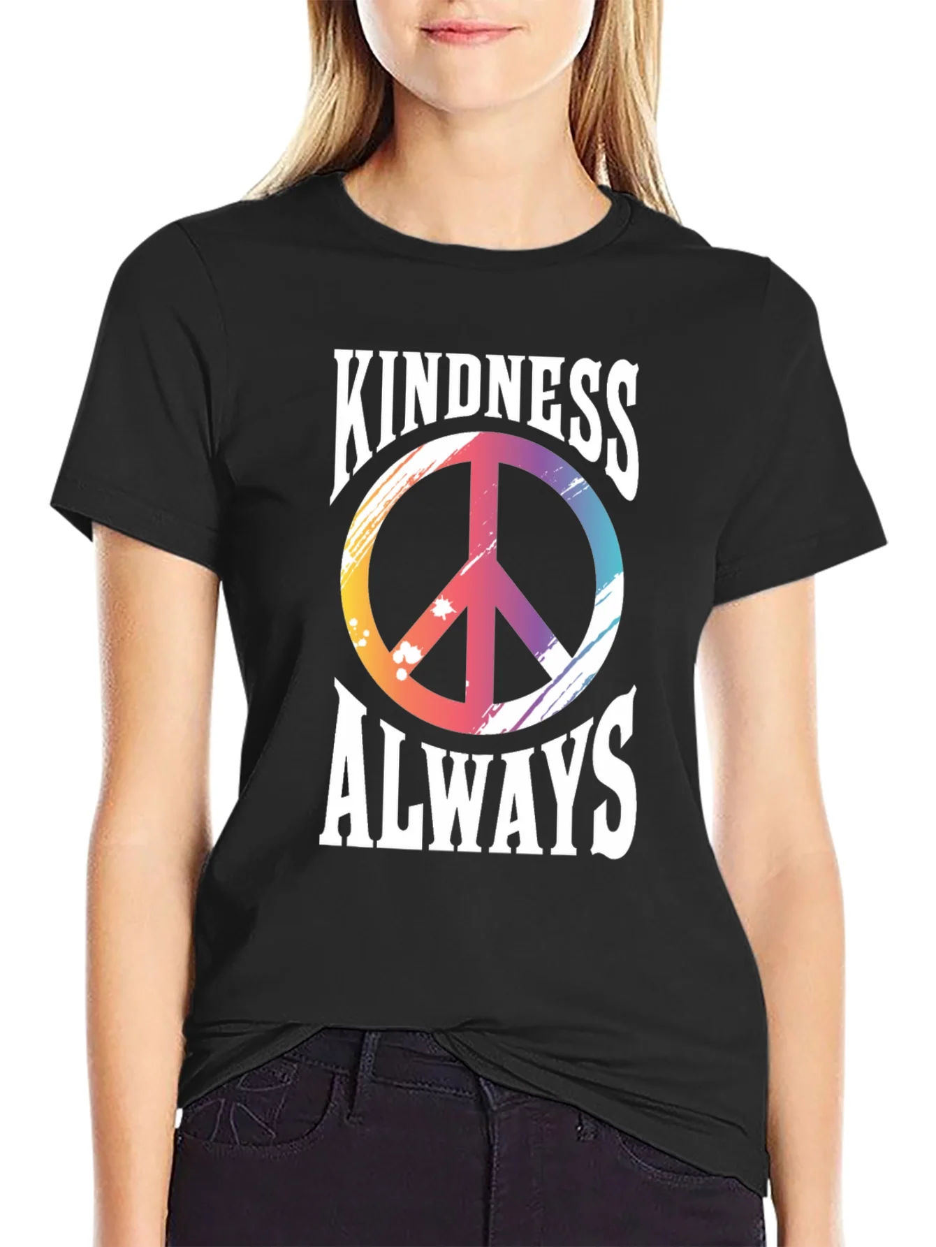 Kindness Always T-Shirt Peace Sign Graphic Tee