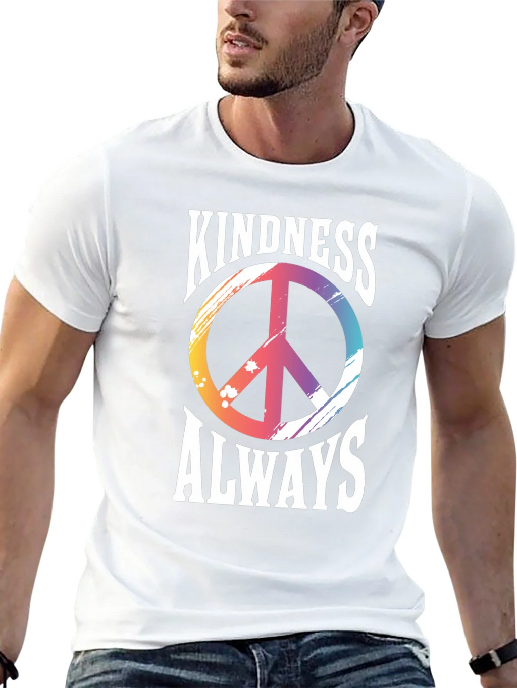 Kindness Always T-Shirt Peace Sign Graphic Tee