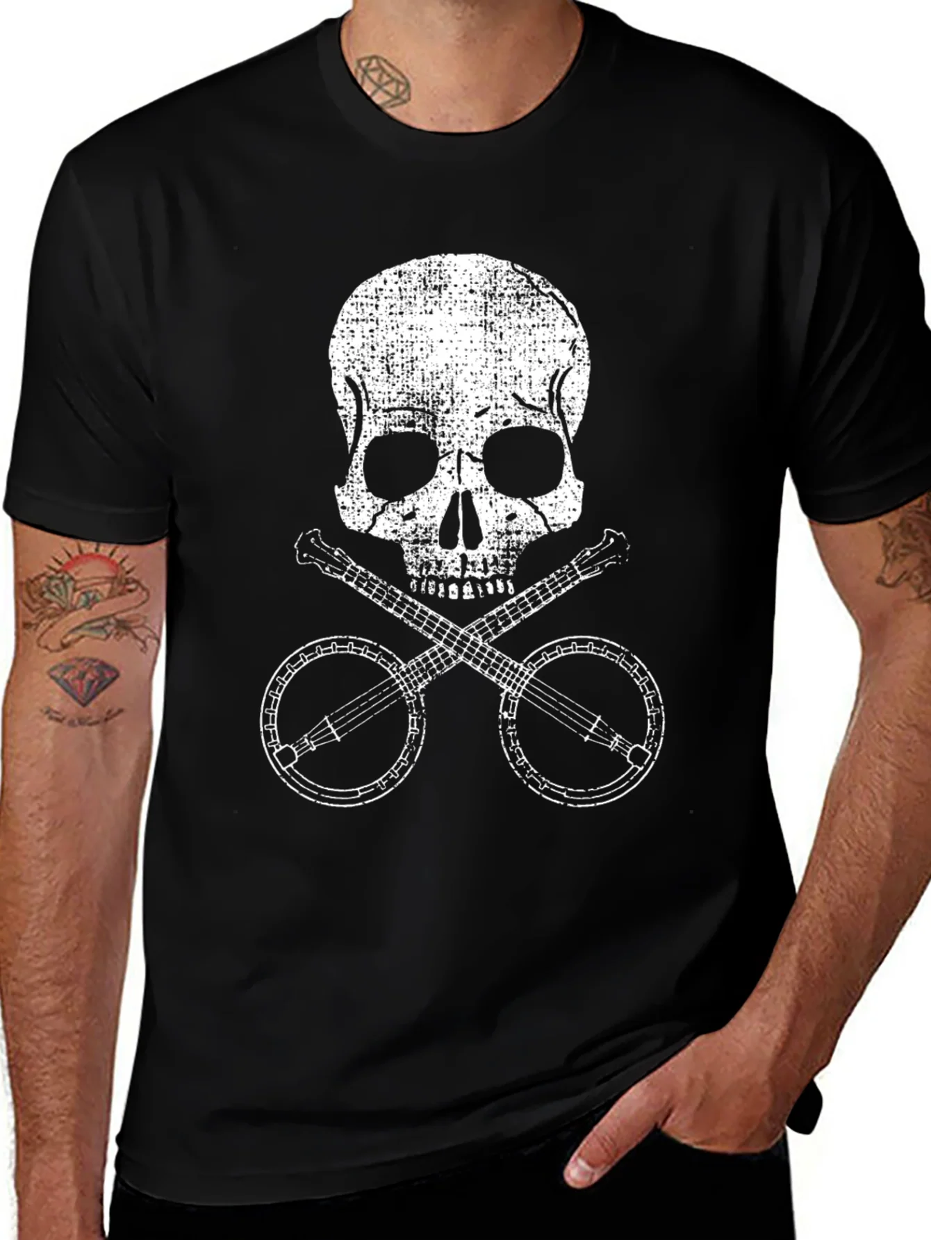 Skull & Banjo T-Shirt - Vintage Music Tee