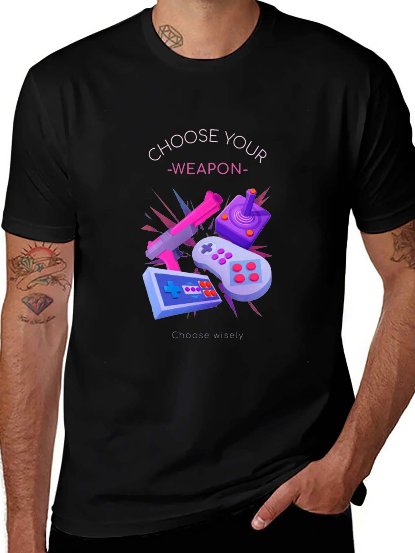 Choose Your Weapon Graphic Tee - Gamer T-Shirt
