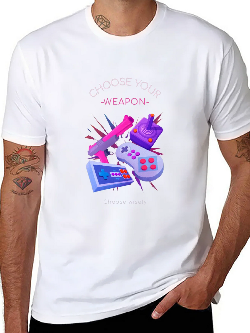 Choose Your Weapon Graphic Tee - Gamer T-Shirt