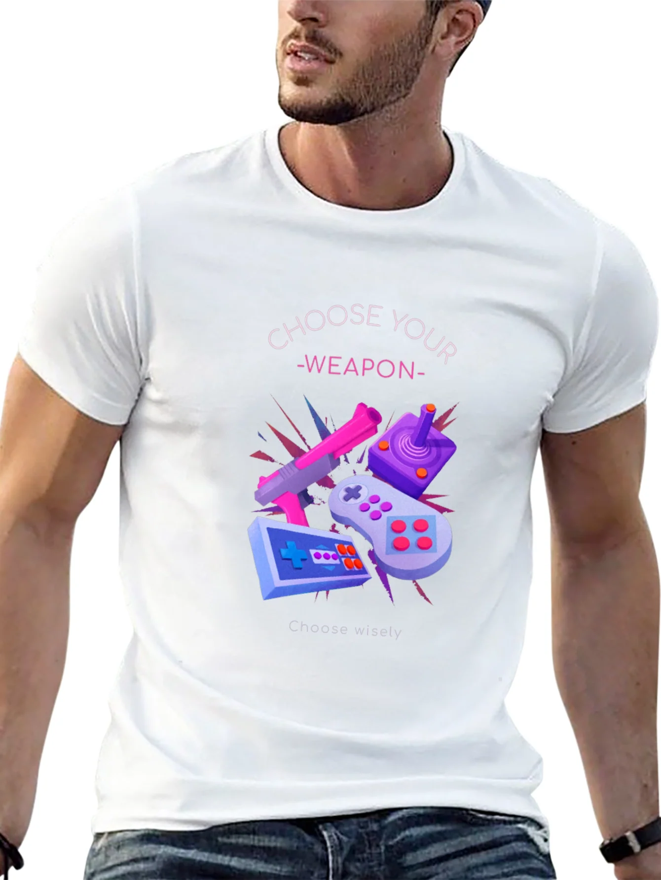 Choose Your Weapon Graphic Tee - Gamer T-Shirt
