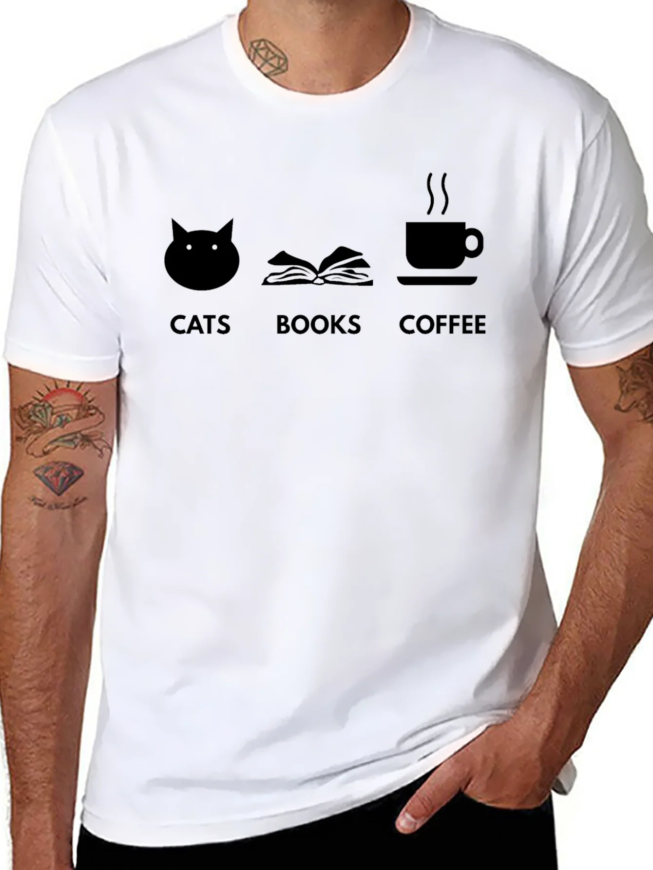 Cats Books Coffee T-Shirt