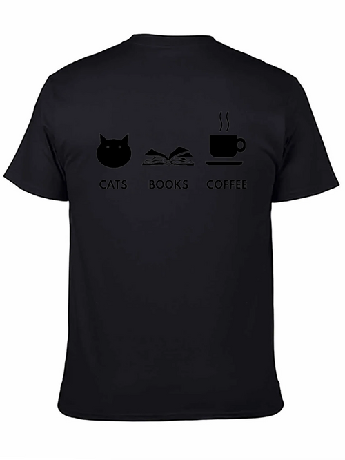 Cats Books Coffee T-Shirt