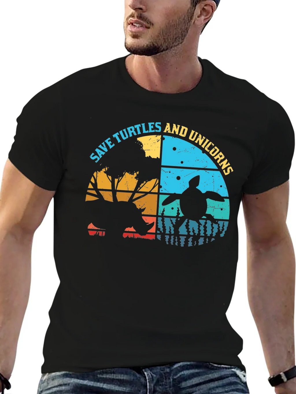 Save Turtles & Unicorns Graphic T-Shirt