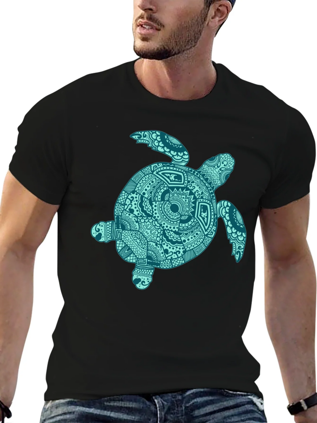 Sea Turtle Graphic Tee - Stylish Black Cotton T-Shirt