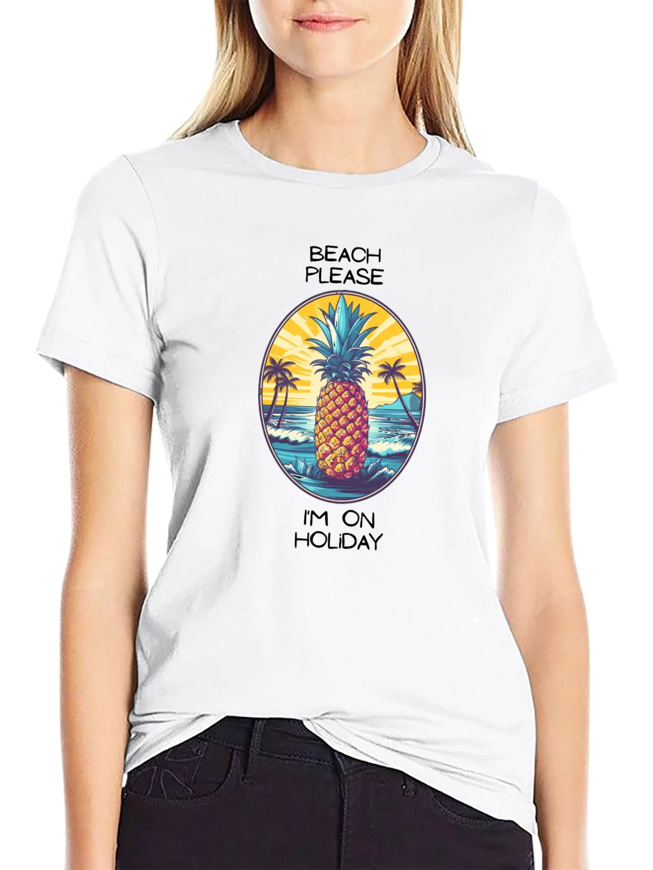 Beach Please Im On Holiday Pineapple T-Shirt