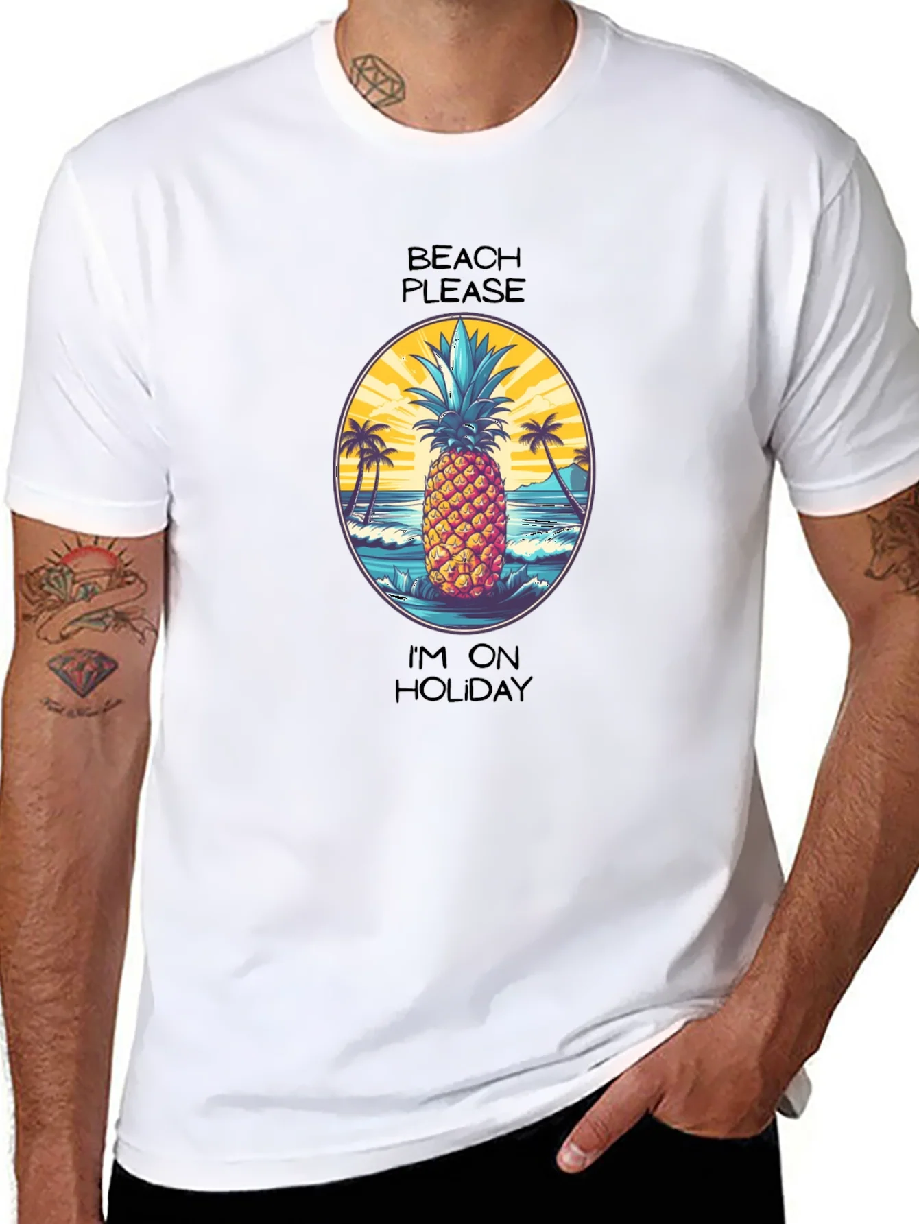 Beach Please Im On Holiday Pineapple T-Shirt