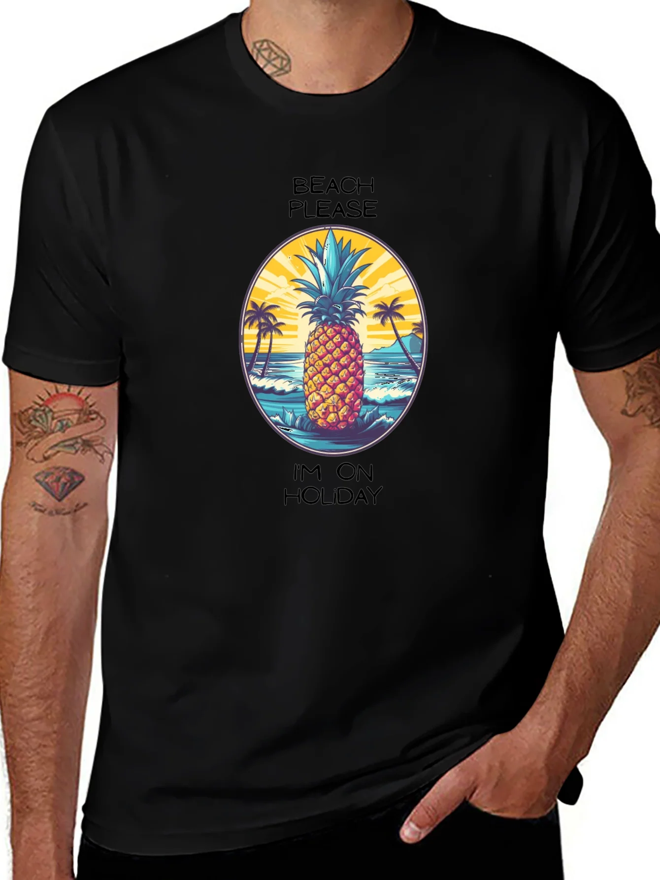 Beach Please Im On Holiday Pineapple T-Shirt