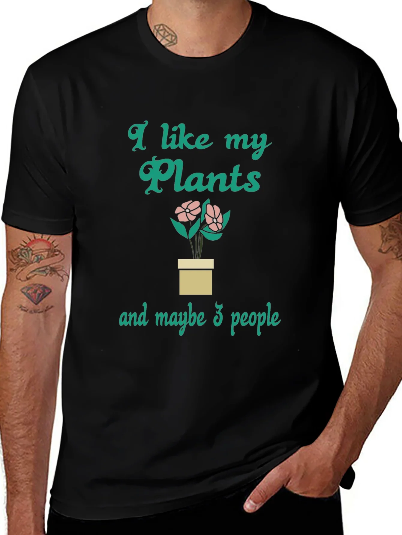 I Like My Plants and Maybe 3 People Graphic T-Shirt