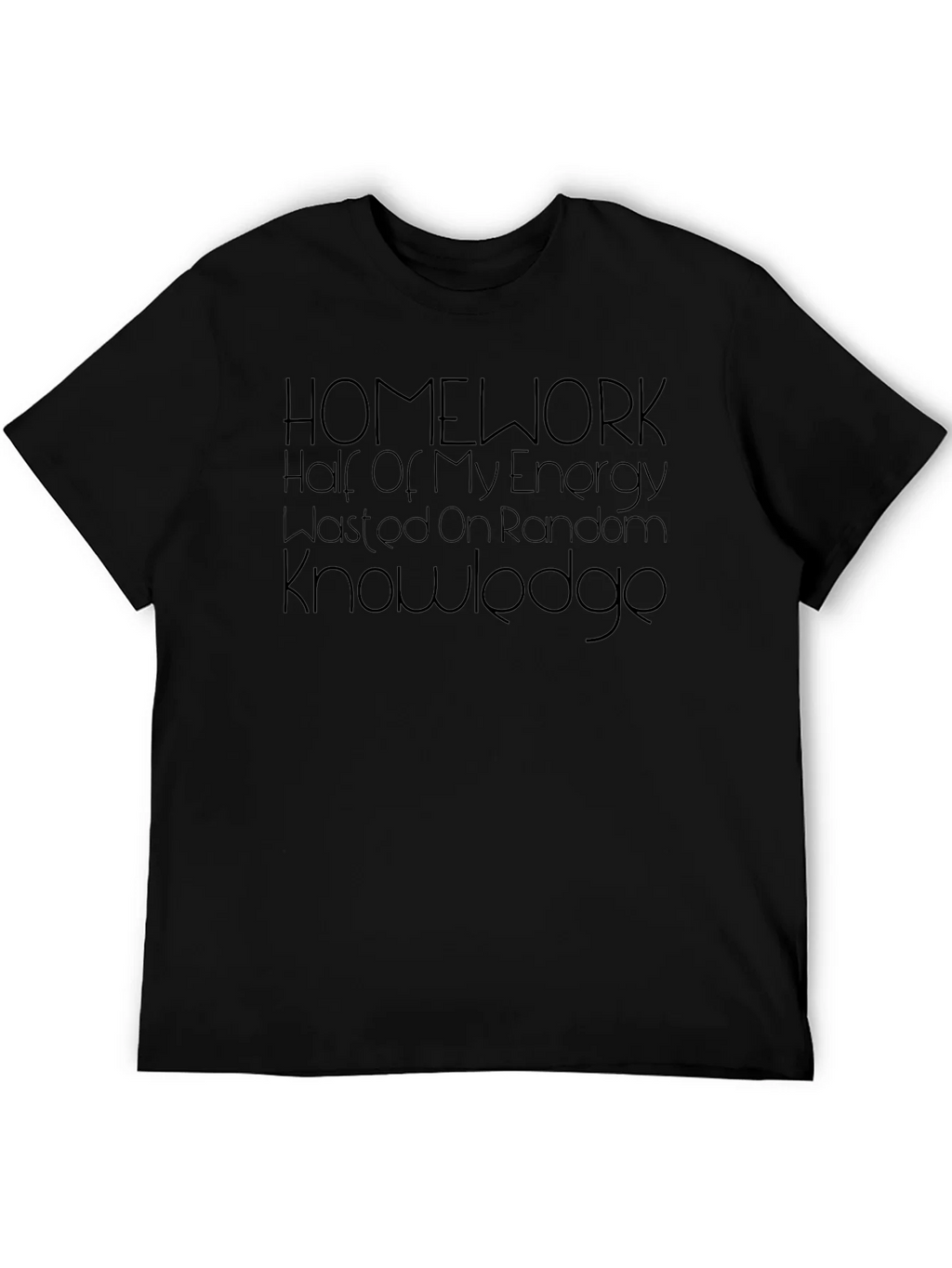 Homework Energy Random Knowledge Mens Black Tee