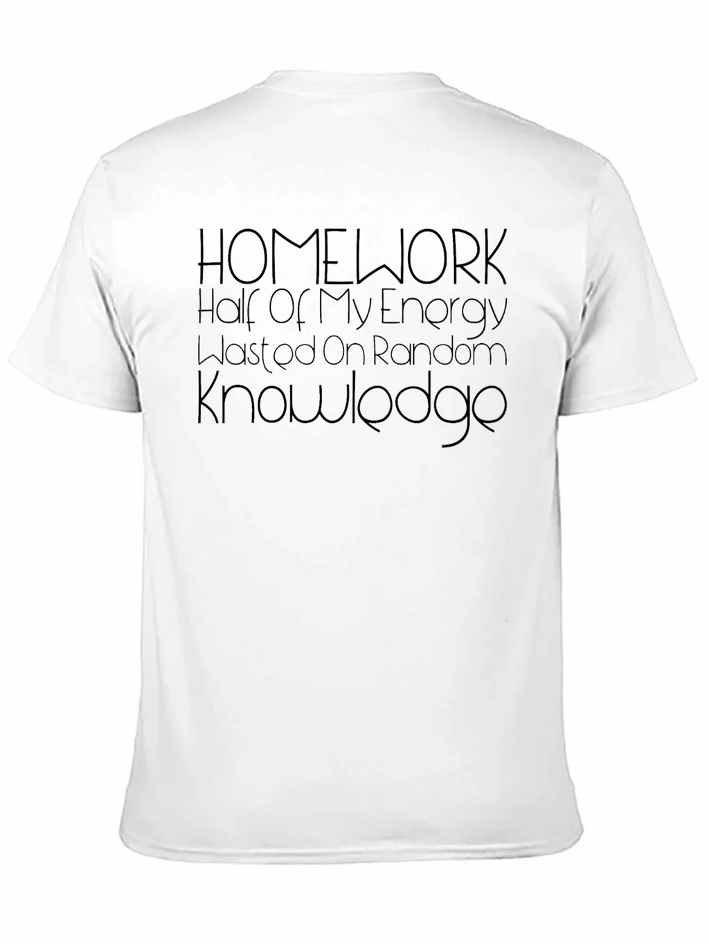 Homework Energy Random Knowledge Mens Black Tee