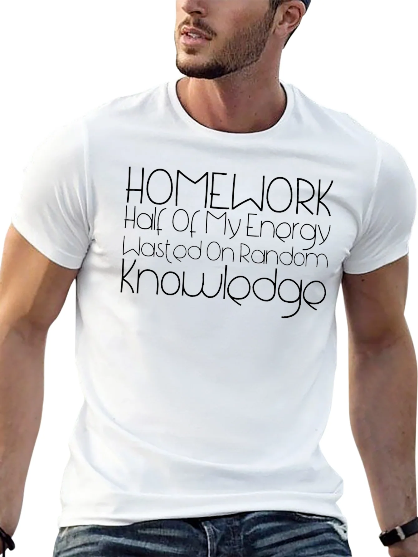 Homework Energy Random Knowledge Mens Black Tee